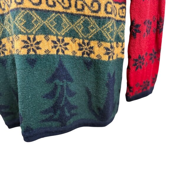 Vintage Graffiti 100% Wool Nordic Cardigan –Patterned Knit - Picture 2 of 10